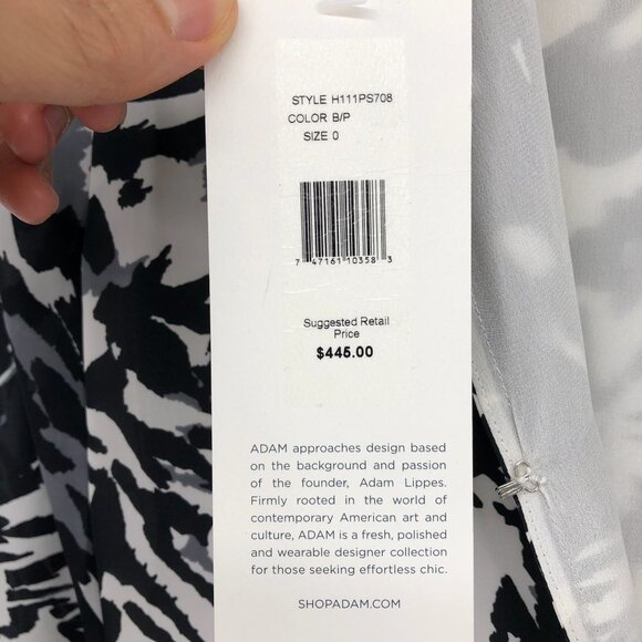 NWT Adam By Adam Lippes Women’s Black & White LS Printed Sheath Mini Dress  0 - Picture 11 of 16